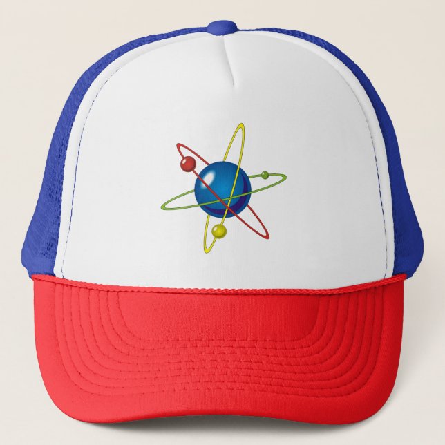 Colorful Model of the Atom Trucker Hat (Front)