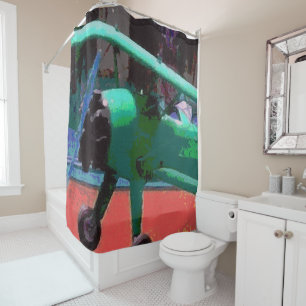 Colorful Model Plane Shower Curtain