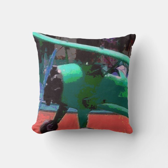Colorful Model Plane Throw Pillow (Front)