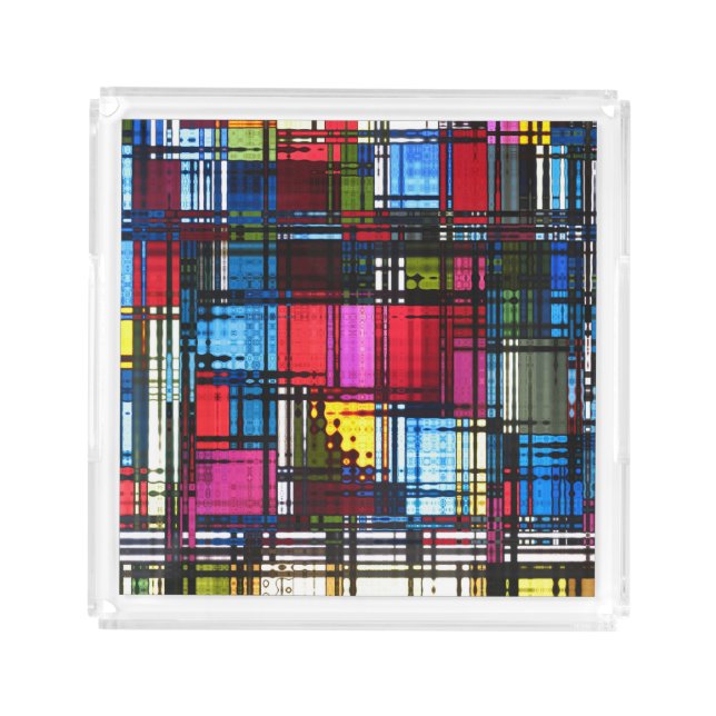 Colorful Modern Abstract Acrylic Tray (Front)