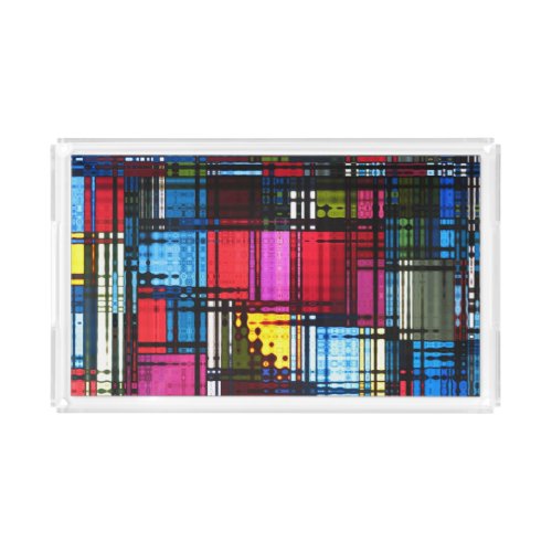 Colorful Modern Abstract Acrylic Tray