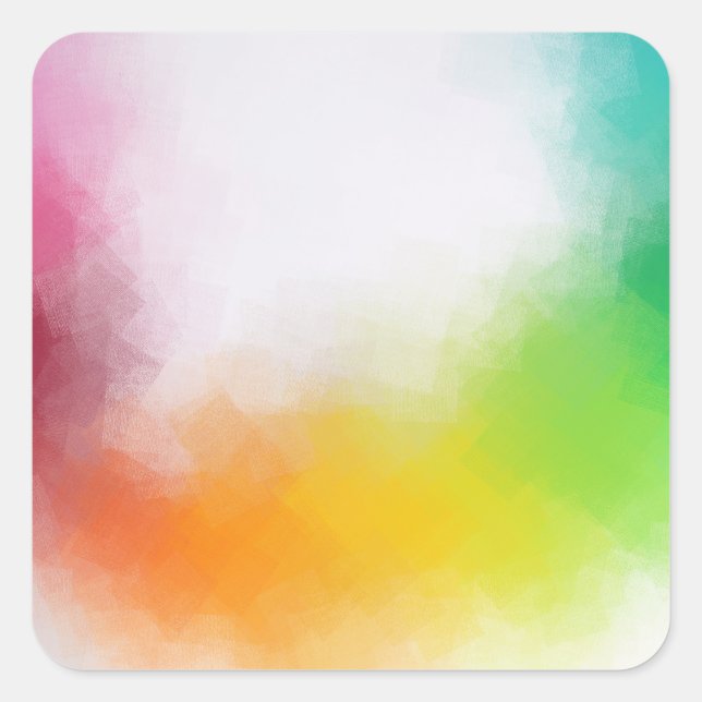 Colorful Modern Abstract Art Blank Template Trendy Square Sticker (Front)
