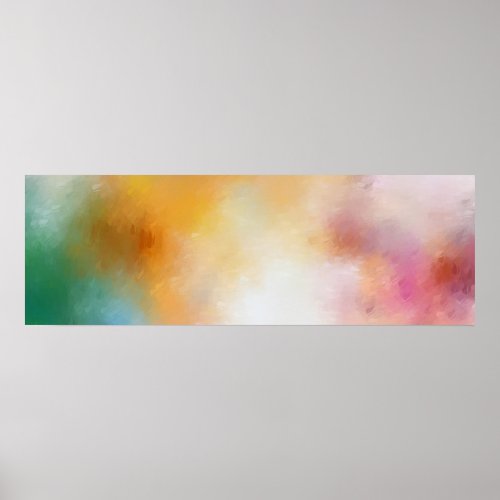 Colorful Modern Abstract Art Blue Green Pink Poster