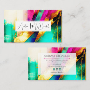 Colorful Modern Abstract Art Business Card