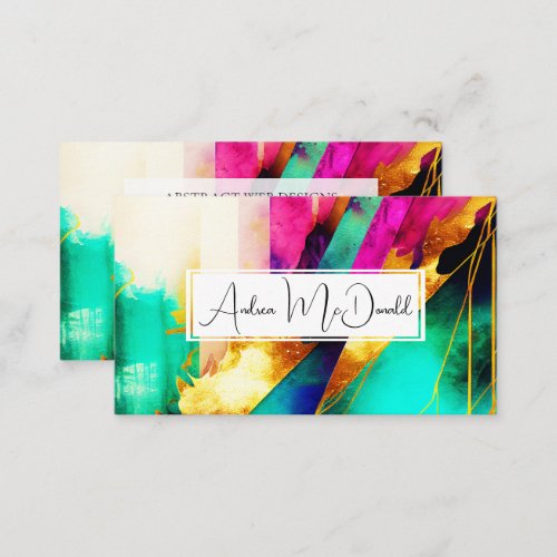 Colorful Modern Abstract Art Business Card