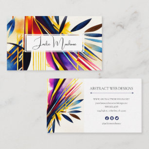 Colorful Modern Abstract Art Business Card