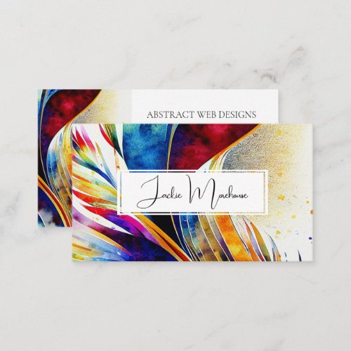 Colorful Modern Abstract Art Business Card