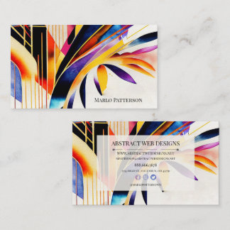 Colorful Modern Abstract Art Business Card