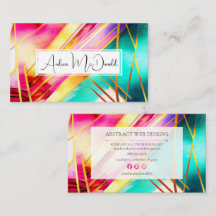 Colorful Modern Abstract Art Business Card