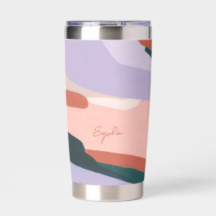 Colorful Modern Abstract Art Custom Name Favor Insulated Tumbler