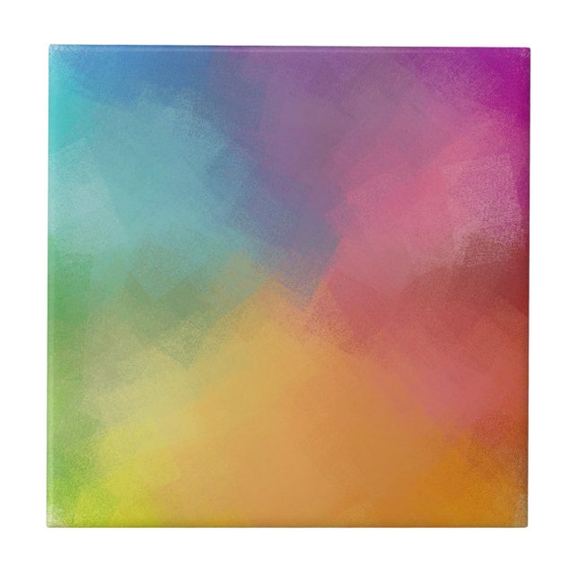 Colorful Modern Abstract Art Elegant Template Ceramic Tile (Front)