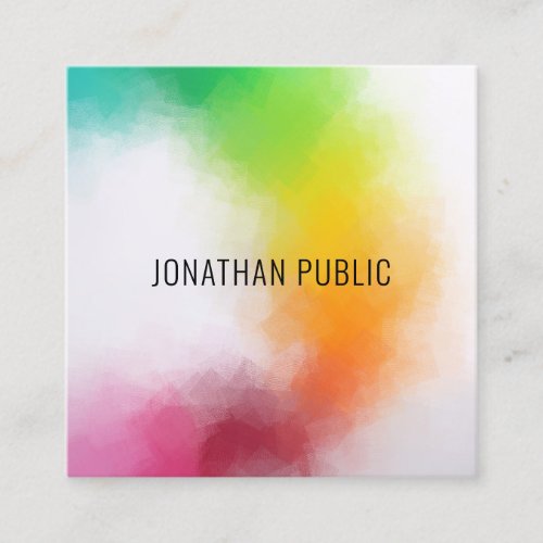 Colorful Modern Abstract Art Elegant Template Square Business Card