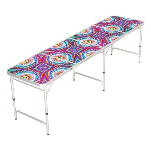 Colorful Modern Abstract Art Kaleidoscopic Design Beer Pong Table