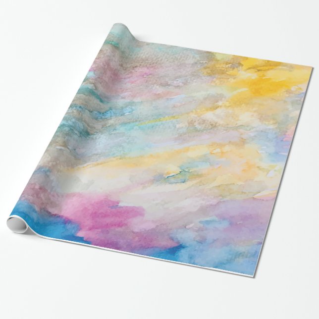 Colorful Modern Abstract Art Painting Wrapping Paper (Unrolled)
