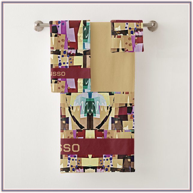 Colorful Modern Abstract Art Pattern Bath Towel Set (Creator Uploaded)