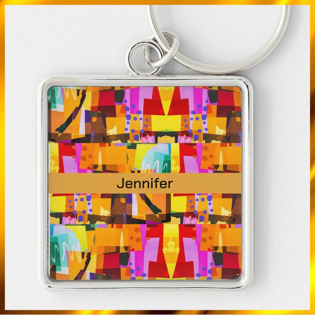 Colorful Modern Abstract Art Pattern Keychain (Creator Uploaded)