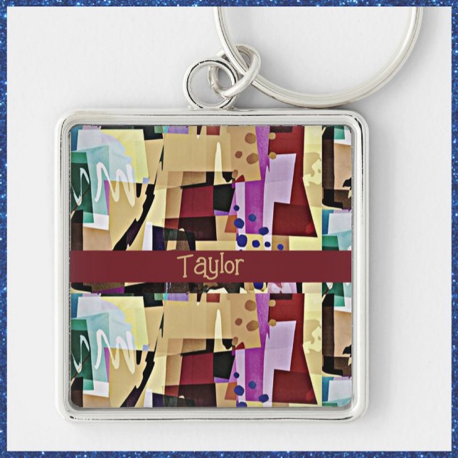 Colorful Modern Abstract Art Pattern Keychain (Creator Uploaded)