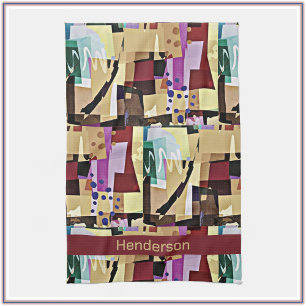 Colorful Modern Abstract Art Pattern Kitchen Towel