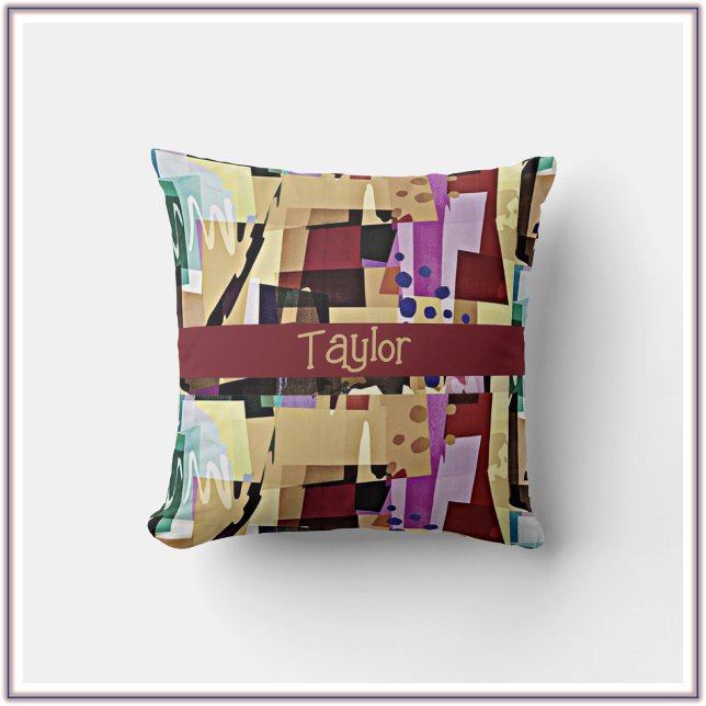 Colorful Modern Abstract Art Pattern Throw Pillow (Creator Uploaded)