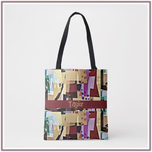 Colorful Modern Abstract Art Pattern Tote Bag
