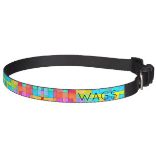 Colorful Modern Abstract Art PET NAME Watercolors Collar