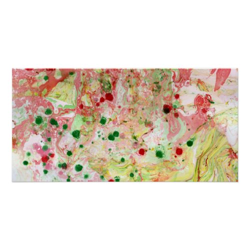 Colorful Modern Abstract Art Pink Red Yellow Green Poster