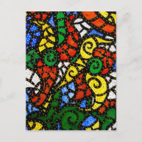 Colorful Modern Abstract Art Postcard