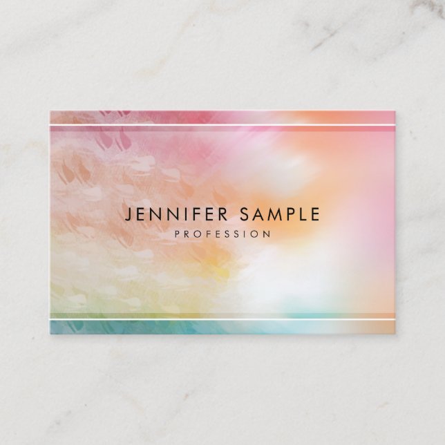 Colorful Modern Abstract Art Professional Trendy Business Card (Front)