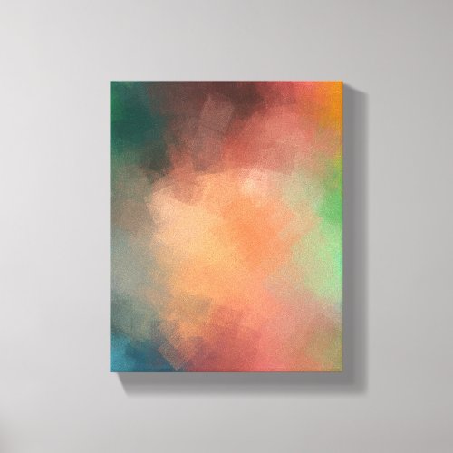 Colorful Modern Abstract Art Red Blue Green Black Canvas Print