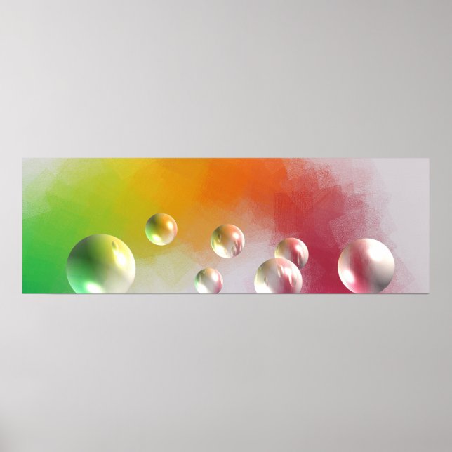 Colorful Modern Abstract Art Red Yellow Blue Poster (Front)