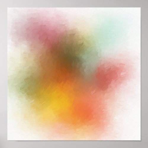 Colorful Modern Abstract Art Red Yellow Trendy Poster