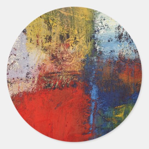Colorful Modern Abstract Artwork Classic Round Sticker