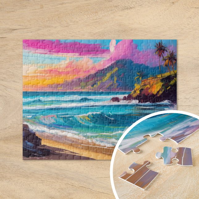 Colorful Modern Abstract Beach Landscape Jigsaw Puzzle (Creator Uploaded)