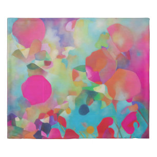 Colorful Modern Abstract Color Flowers Duvet Cover