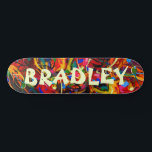 Colorful Modern Abstract Custom Personalized Name Skateboard<br><div class="desc">Colorful Modern Abstract Custom Personalized Name Skateboard features your personalized name in modern typography on a colorful abstract background. Personalize by editing the text in the text box provided. Give a custom made gift, personalized skateboard to your favorite skateboarder for Christmas, birthday or your BFF. Designed by ©Evco Studio www.zazzle.com/store/evcostudio...</div>