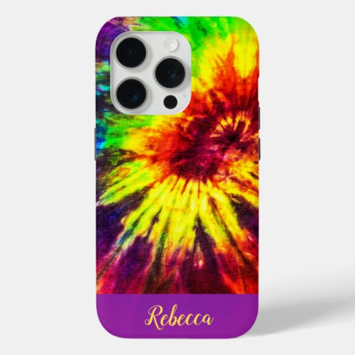 COLORFUL MODERN ABSTRACT DESIGN TIE_DYE  iPhone 15 PRO CASE