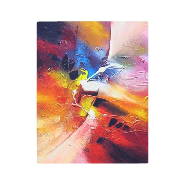 Colorful Modern Abstract Expressionist Painting Metal Print (Front)