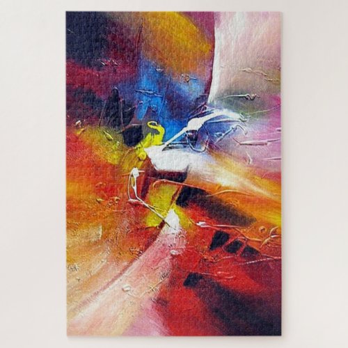 Colorful Modern Abstract Expressionist Style Art Jigsaw Puzzle