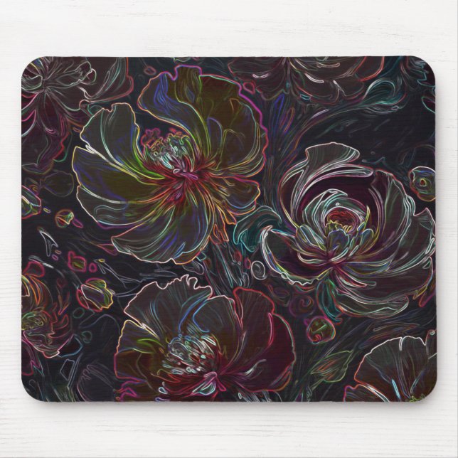 Colorful Modern Abstract Flower Mouse Pad (Front)