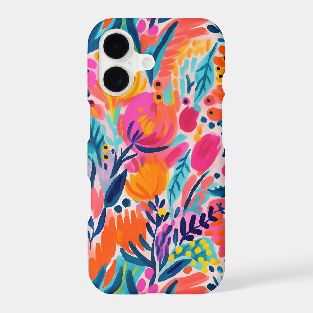 Colorful Modern Abstract Flower Pattern iPhone Case (Back)