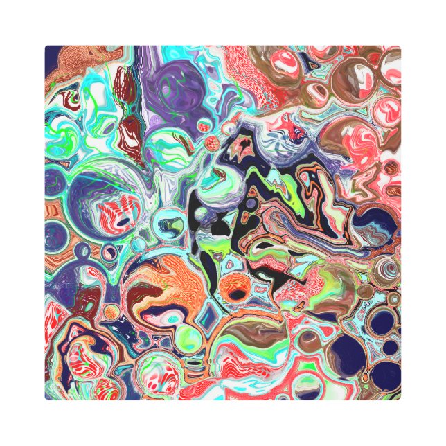 Colorful modern Abstract Fluid Art   (Front)