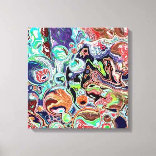 Colorful modern Abstract Fluid Art  Canvas Print