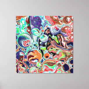 Colorful modern Abstract Fluid Art Canvas Print