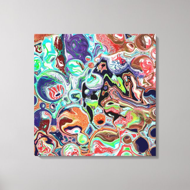 Colorful modern Abstract Fluid Art   Canvas Print (Front)