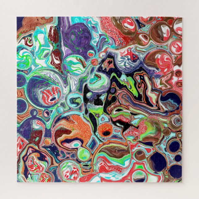 Colorful modern Abstract Fluid Art   Jigsaw Puzzle (Vertical)