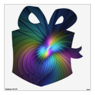 Colorful Modern Abstract Fractal Christmas Gift Wall Decal