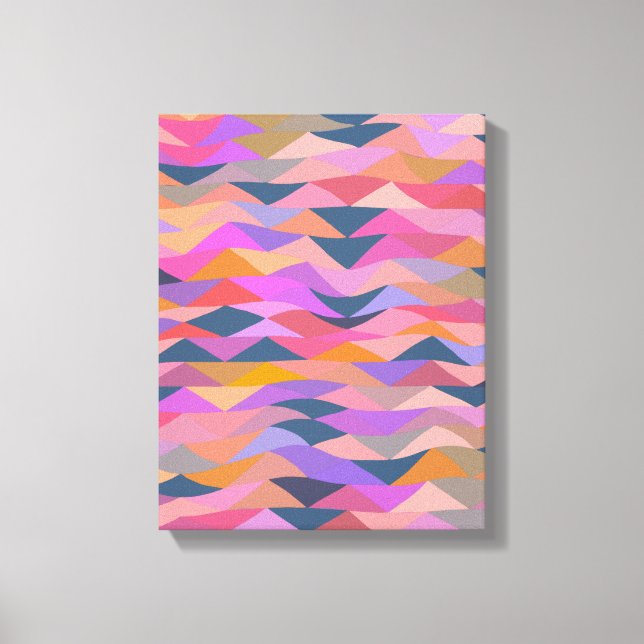 Colorful Modern Abstract Geometric Art in Purple Canvas Print (Front)