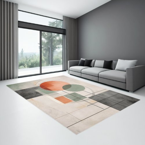 Colorful Modern Abstract Geometric Pattern Rug