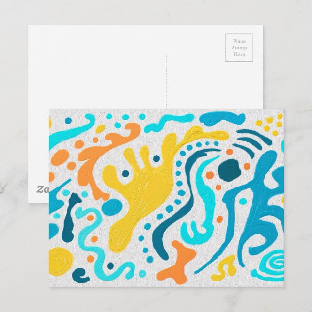 Colorful Modern Abstract Geometric Postcard (Front/Back)