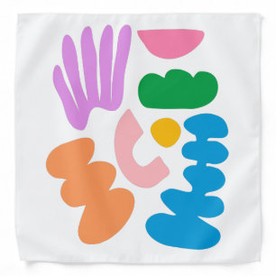 Colorful Modern Abstract Geometric Shapes Art Bandana